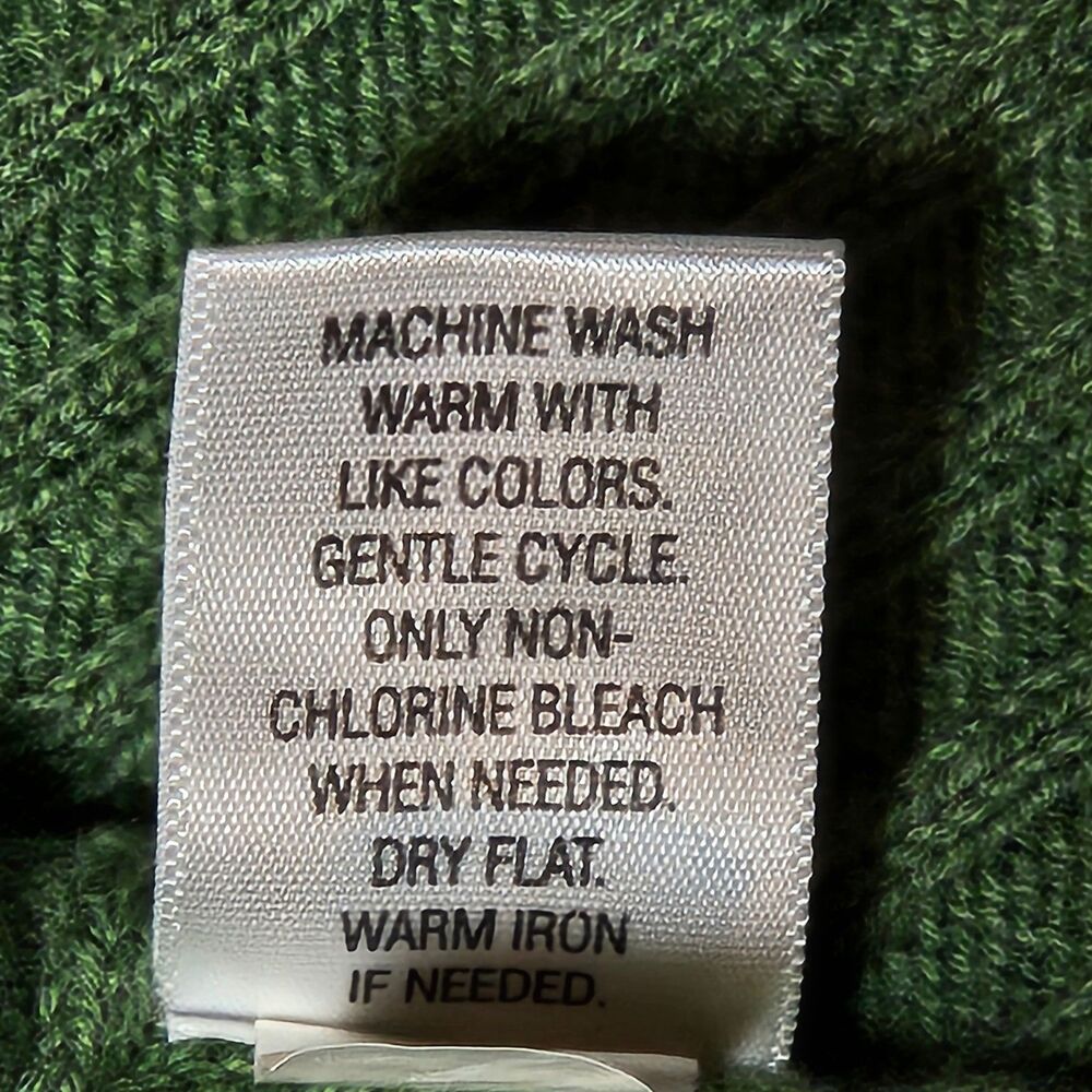 Croft & Barrow Womens Large XL Cardigan Sweater Sage Green 1/4 Button V Neck Rib - Picture 7 of 10